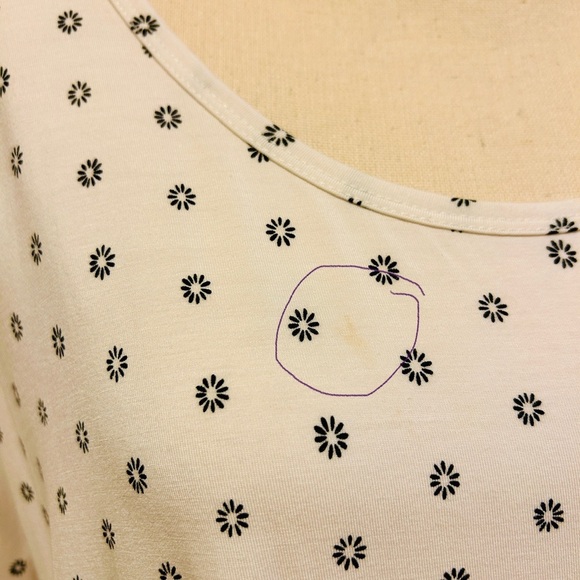 Lands' End Set Black Floral Drapey Kimono Open Front White Tee Top Plus size 1X - Picture 16 of 16